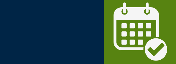 blue and green squares with a while calendar icon