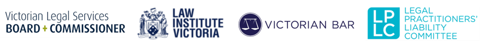 VLSB+C, Law Institute of Victoria, Victorian Bar and Legal Practitioners’ Liability Committee logos